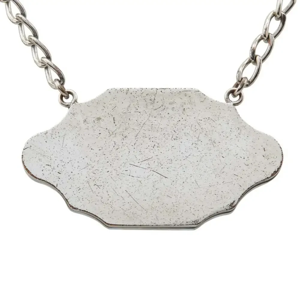 Chanel Cc Logo Pendant Necklace Silver- #250060C70B